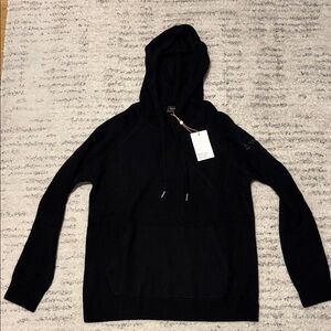 100% Cashmere Black Hoodie